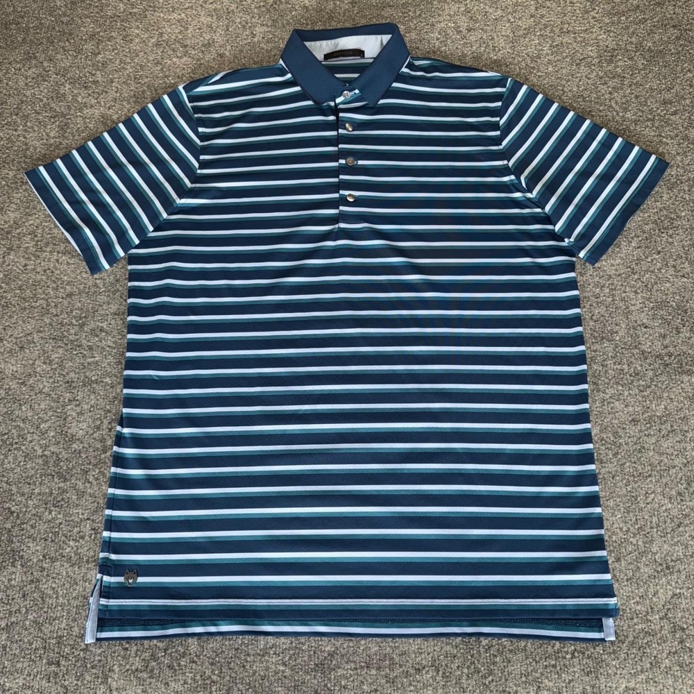 Greyson Golf Polo Shirt Mens Large Striped Lightweight Short Sleeve Performance